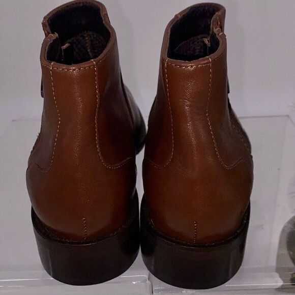 New Aquatalia Fantina Weatherproof Side Zip Leather Bootie Brown 6.5 - Picture 7 of 16